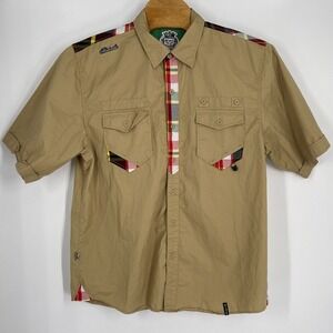 Akademicks‎ "Courage and Grace" Embroidered AKDMKS multi colored button down 3XL